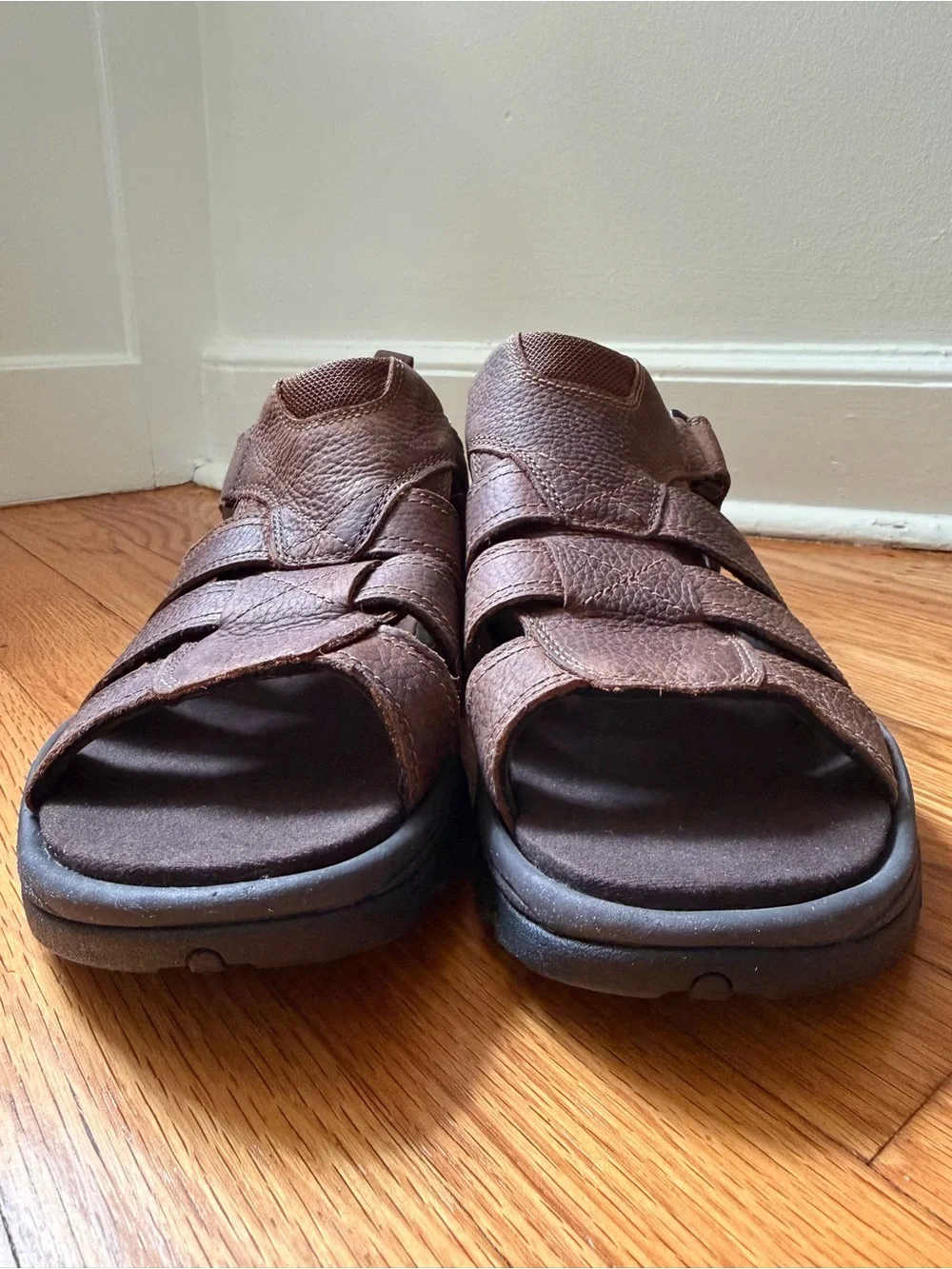 Rockport Rocklake Brown Leather Fisherman’s Sandals Men’s Size 11